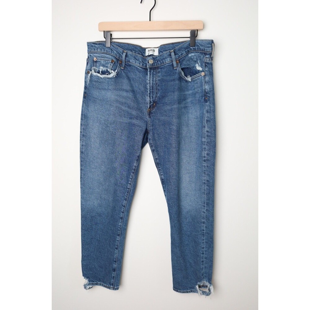 AGOLDE Toni Jeans Womens 32 (32x26.5) Blue Mid Rise Slim Straight Ankle Stretch